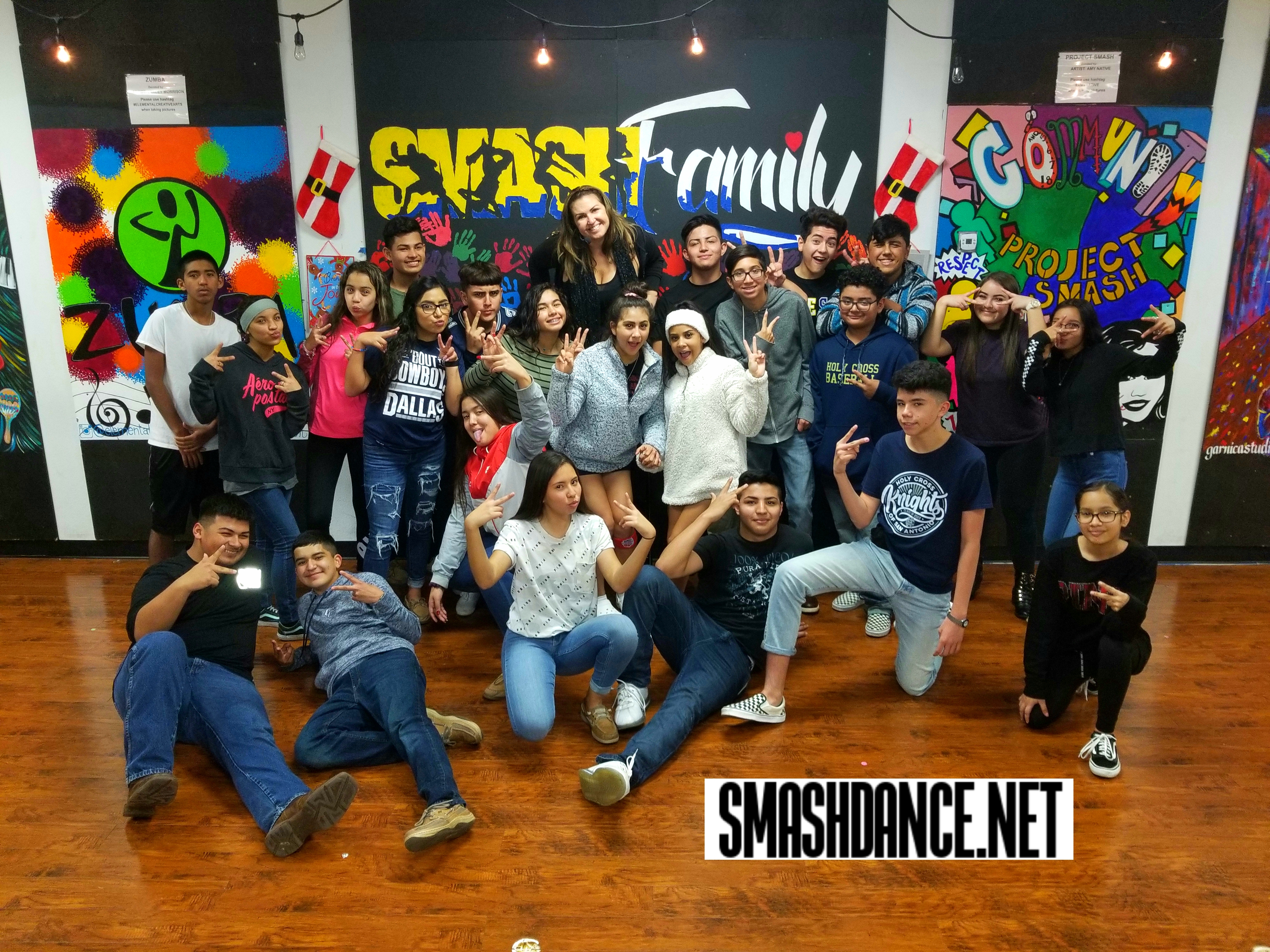 SMASH dance students celebrating together