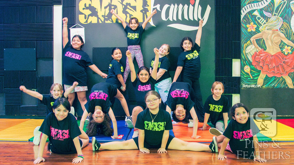 Kids making fun dance poses at SMASH