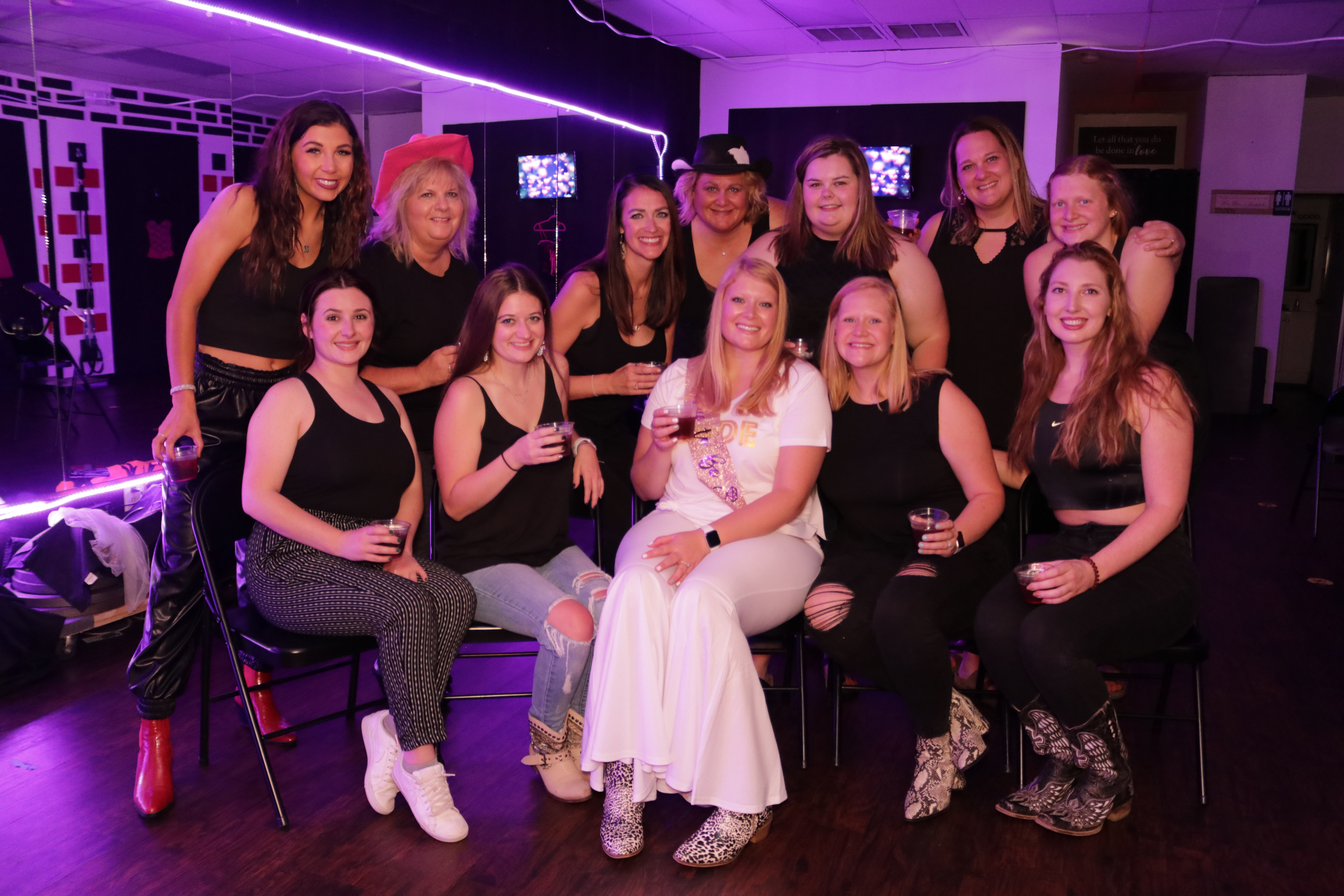 Group photo at a dance party